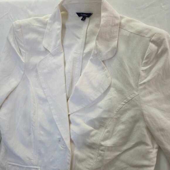 Reitmans Ivory Linen Blend Blazer Jacket | Size 9 / Medium - Picture 3 of 9